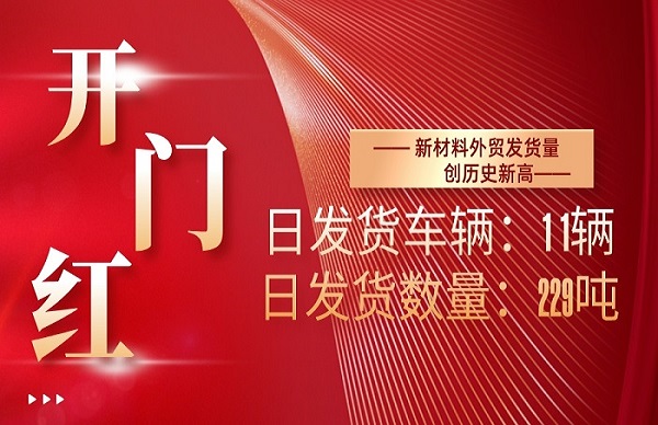 起步即是沖刺！新材料公司外貿(mào)單日發(fā)貨量創(chuàng)歷史新高